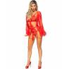 Leg avenue - set body + bata de liguero rojo - 6