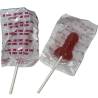Piruleta con forma de pene de gin tonic fresa con su envoltorio