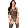 Leg avenue - 89360 body con liguero y espalda abierta negro - talla única - 1