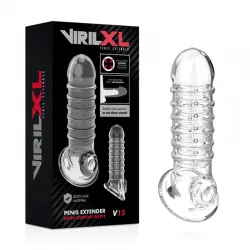 Virilxl extension y funda de pene v15 transparente