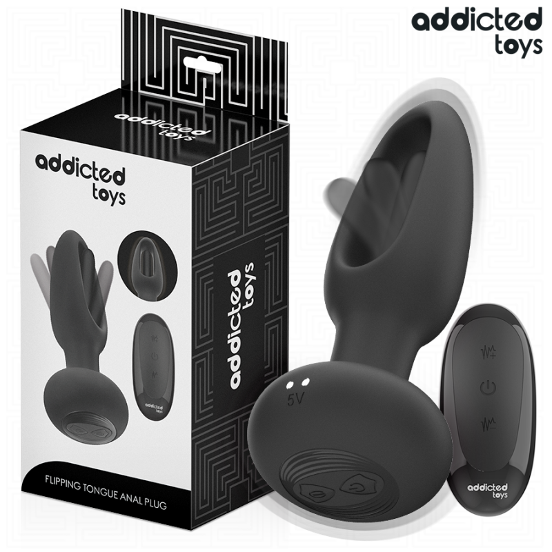 Addicted toys - plug anal con lengua vibradora y control remoto - - 1