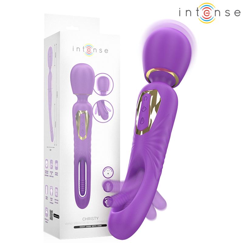 Intense - christy vibrador wand con lengua giratoria - - 1