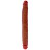 Doble dong Get Real Skin de 35 cm color caramelo