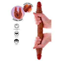 Get real - dildo doble dong de silicona caramelo 40 cm - 2