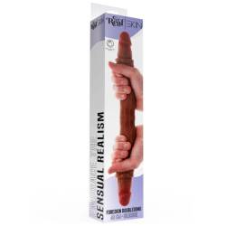 Get real - dildo doble dong de silicona caramelo 40 cm - 4