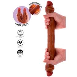 Get real - dildo doble dong de silicona caramelo 46 cm - - 2