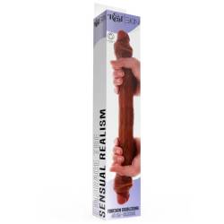Get real - dildo doble dong de silicona caramelo 46 cm - - 4