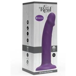 Get real - dildo realista vibrador de silicona morado 19.5 cm - - 4