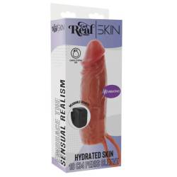 Get real - funda hydrated skin de silicona con vibración para pene caramelo 16 cm - - 5