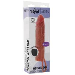Get real - funda hydrated skin de silicona con vibración para pene caramelo 20 cm - - 5
