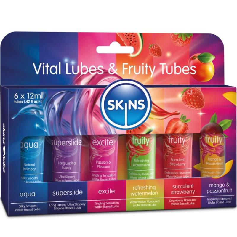 Skins - vital & fruity lubes kit lubricantes 6 x 12 ml -  - 1