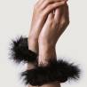 Adrien lastic - esposas metal con plumas negro - 6