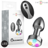 Intense - plug anal de metal vibrador con luces led y control remoto - talla s - 1