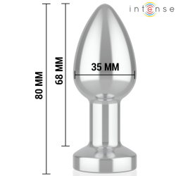 Intense - plug anal de metal vibrador con luces led y control remoto - talla s - - 4