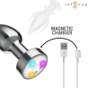 Intense - plug anal de metal vibrador con luces led y control remoto - talla s - 5