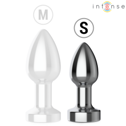 Intense - plug anal de metal vibrador con luces led y control remoto - talla s - - 6