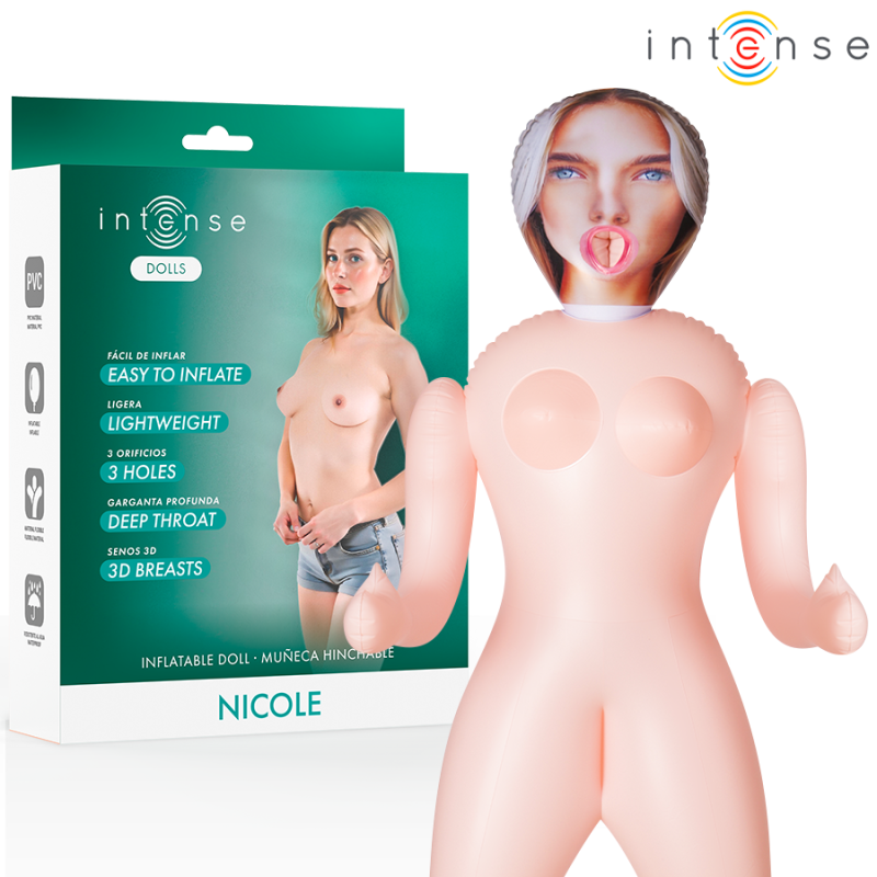 Intense dolls - nicole muñeca hinchable con tres orificios - - 1