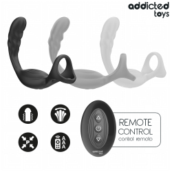 Addicted toys - anillo doble vibrador prostático control remoto - - 5