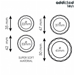 Addicted toys - set anillos pene texturizados 4 tamaños - - 5