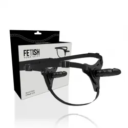 Fetish submissive arnés silicona negro realistic 15 cm