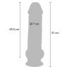 Medidas del dildo Get Real: 31 cm, 25,5 cm insertables y 7 cm de diámetro