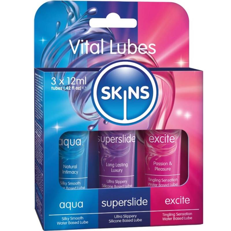 Skins - vital lubes kit lubricantes aqua, superslide & excite 3 x 12 ml -  - 1