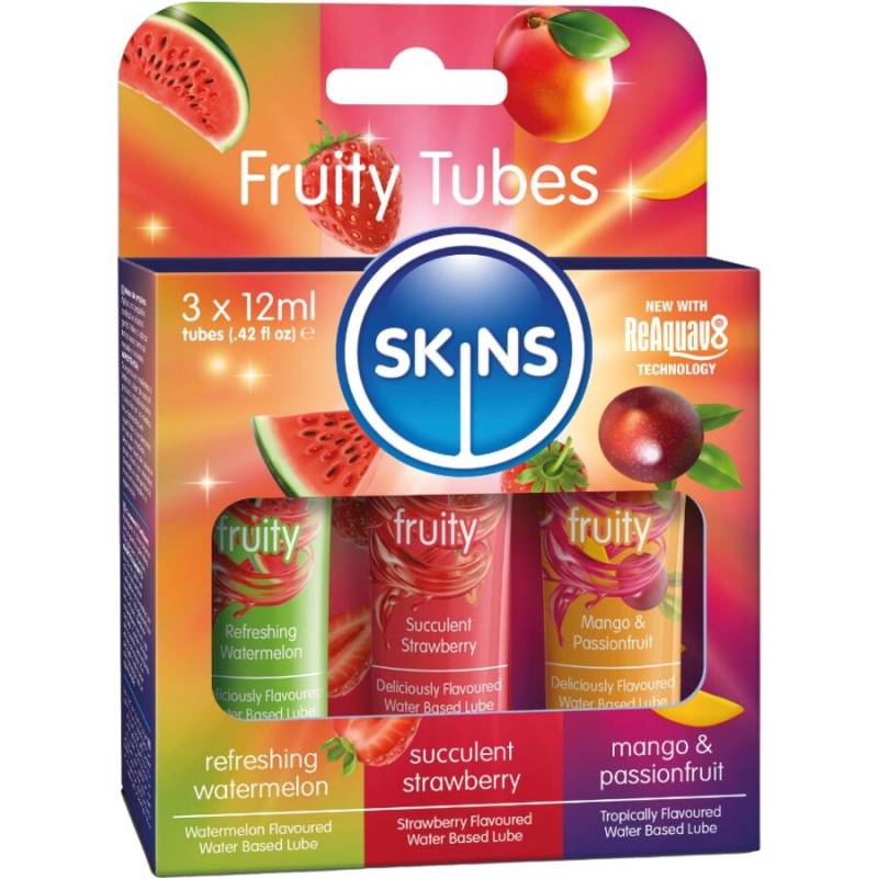 Skins - fruity lubes kit lubricantes sandía, fresa & mango 3 x 12 ml -  - 1