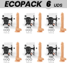 Ecopack de 6 arneses Cock Miller con dildo color carne de 24 cm