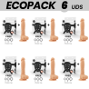 Ecopack de 6 arneses Cock Miller con dildo de 19,5 cm color carne