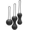 Bolas kegel Je Joue Ami negras, las tres bolas con cordón