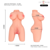 Medidas del torso Jesse: 24,5 x 14 cm, canal vaginal de 13 cm y anal de 8,5 cm