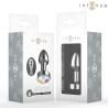 Intense - plug anal de metal vibrador con luces led y control remoto - talla s - 7