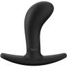 Vista frontal del plug anal BOOTIE S negro y su base flexible