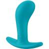 Fun Factory BOOTIE S aguamarina en vista lateral con base ancha