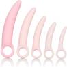 Inspire Silicone Dilator Kit, cinco dilatadores rosas en fila de mayor a menor
