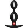 Vista frontal del plug anal B-BALLS DUO negro