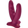 Vista frontal de RYDE burdeos en U con brazo estriado