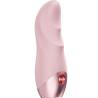 Perfil lateral de VIOLA rosa claro con cuerpo curvo y botón