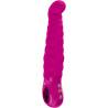Vista tres cuartos de PATCHY PAUL magenta con cuerpo flexible, asa de aro y botones