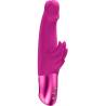 Vista lateral de WICKED ANGEL magenta con eje realista, alas externas y controles