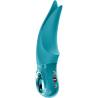 Vista lateral de VOLTA aguamarina mostrando las dos puntas flexibles, el aro y los controles
