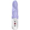 Vista frontal de MISS BI violeta con doble brazo, cuerpo blanco y panel de botones