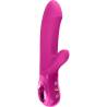 Vista lateral de BI STRONIC EMBRACE magenta con eje curvado, brazo externo, aro y controles