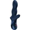 Vista lateral de BI STRONIC CRAVE azul oscuro con eje ondulado, brazo ancho, aro y controles