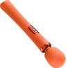 Vista diagonal de Fun Factory VIM naranja con cuello flexible, mango texturizado y botones