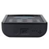 Vista inferior del ElectraStim LINX con puerto USB-C, botón y orificios del altavoz