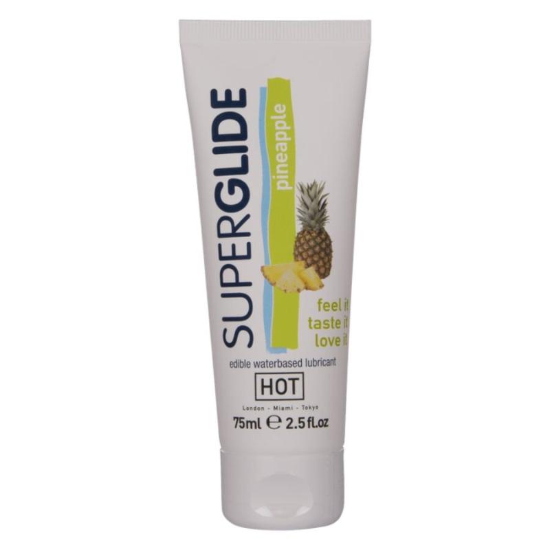 Hot - superglide lubricante comestible base agua piña 75 ml