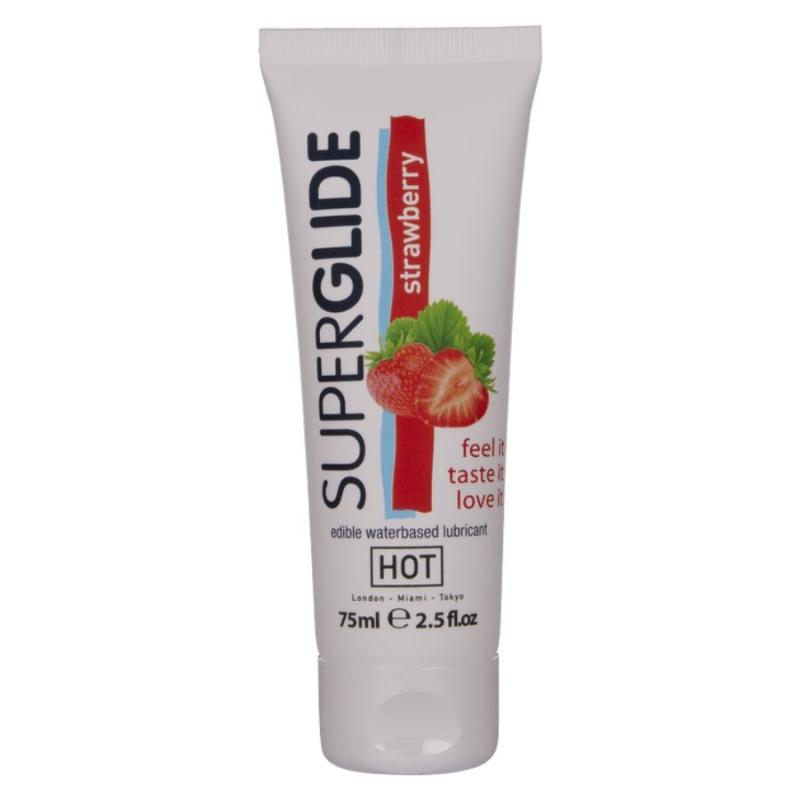 Hot - superglide lubricante comestible base agua fresa 75 ml Hot - superglide lubricante comestible base agua fresa 75 ml