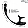 Silueta lateral y esquema de flexión del plug Addicted Toys