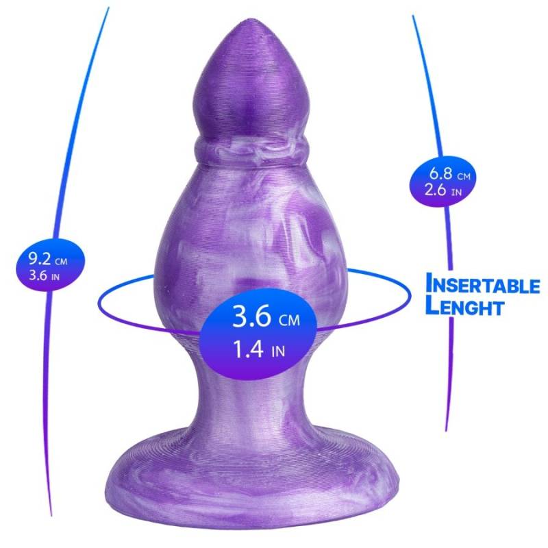Silexd - queen plug anal fantasy silicona liquida termoreactivo lila 9.2 cm - 1